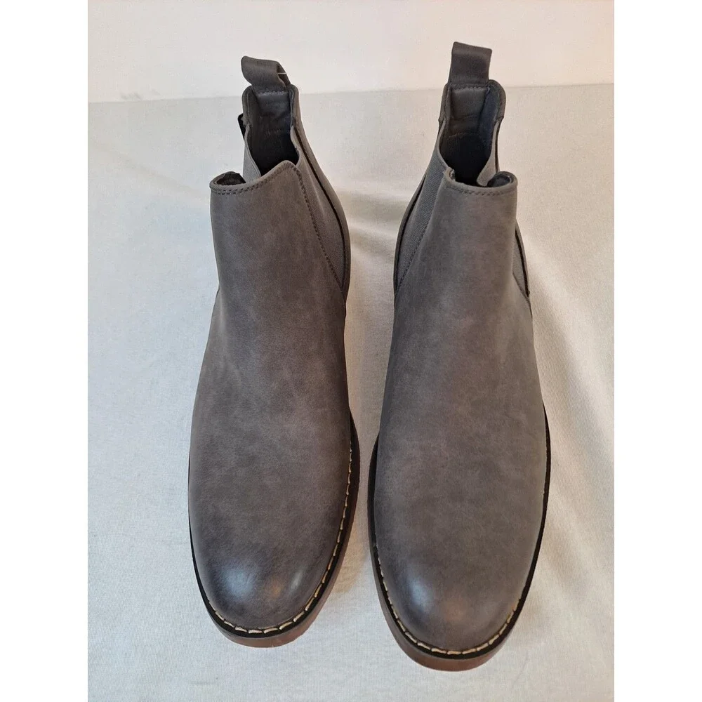 Jabacics Men's Chelsea Boots Size 9 Gray Faux Leather